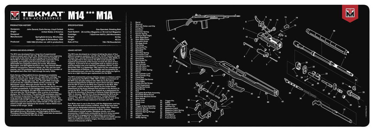 M14 (M1A) TekMat Gun Cleaning Mat 12x36