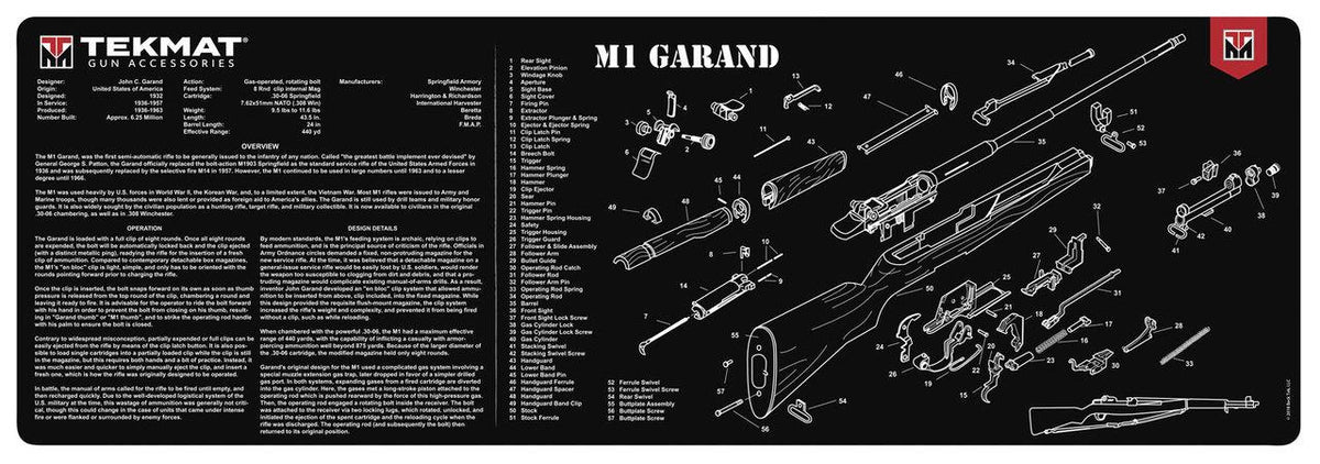 M1 Garand TekMat Gun Cleaning Mat 12x36