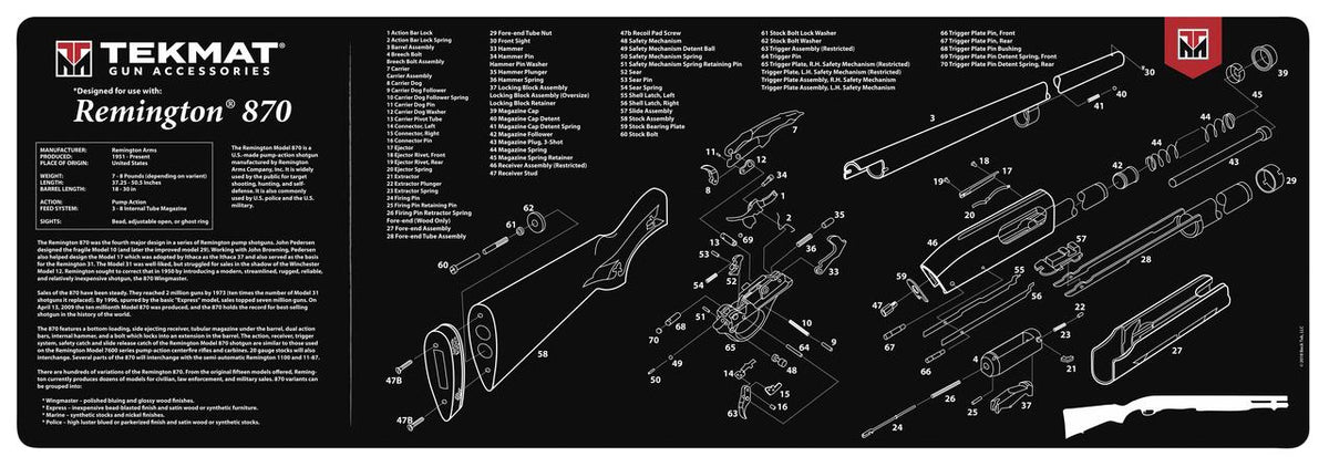 Remington 870 TekMat Gun Cleaning Mat 12x36