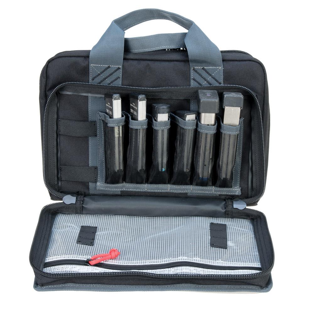 Quad Pistol Range Bag w/mag storage & dump cups Black