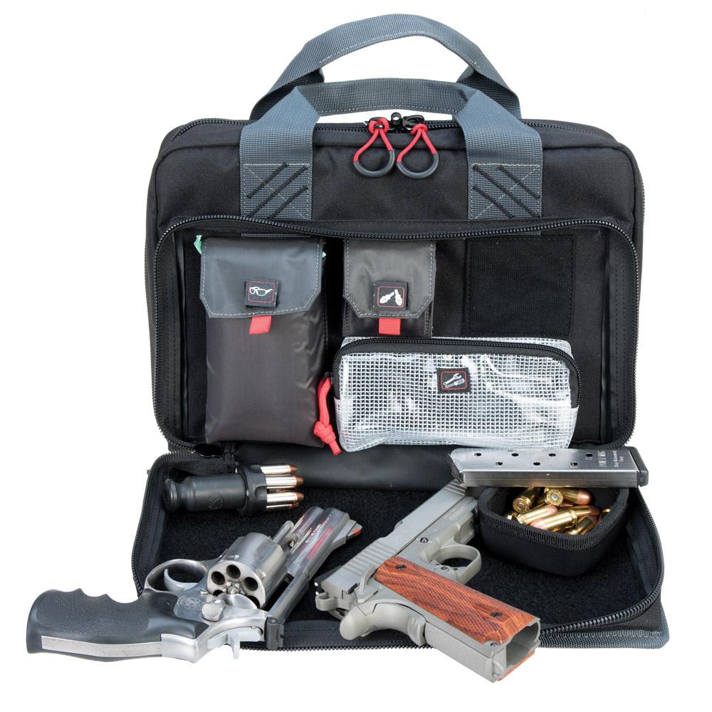 Quad Pistol Range Bag w/mag storage & dump cups Black