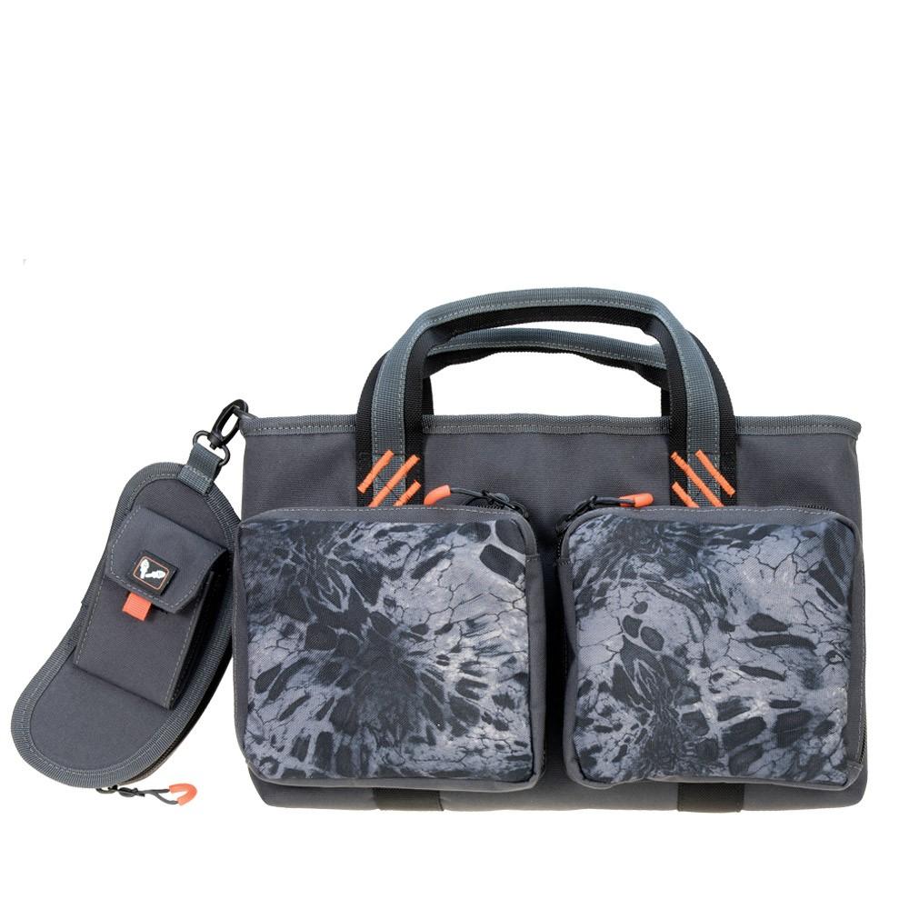 DOUBLE PISTOL RANGE BAG W  MAG STORAGE  GLASSES CASE - PRYM11 BLACKOUT