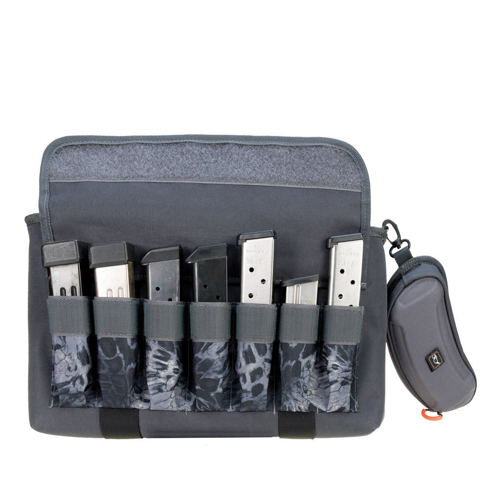 DOUBLE PISTOL RANGE BAG W  MAG STORAGE  GLASSES CASE - PRYM11 BLACKOUT