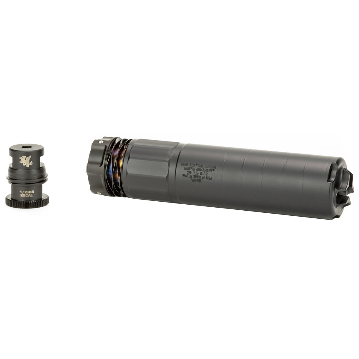 Griffin Armament DUAL-LOK 7, Suppressor, .30 Cal, 7.5" Length, 1.5" Diameter