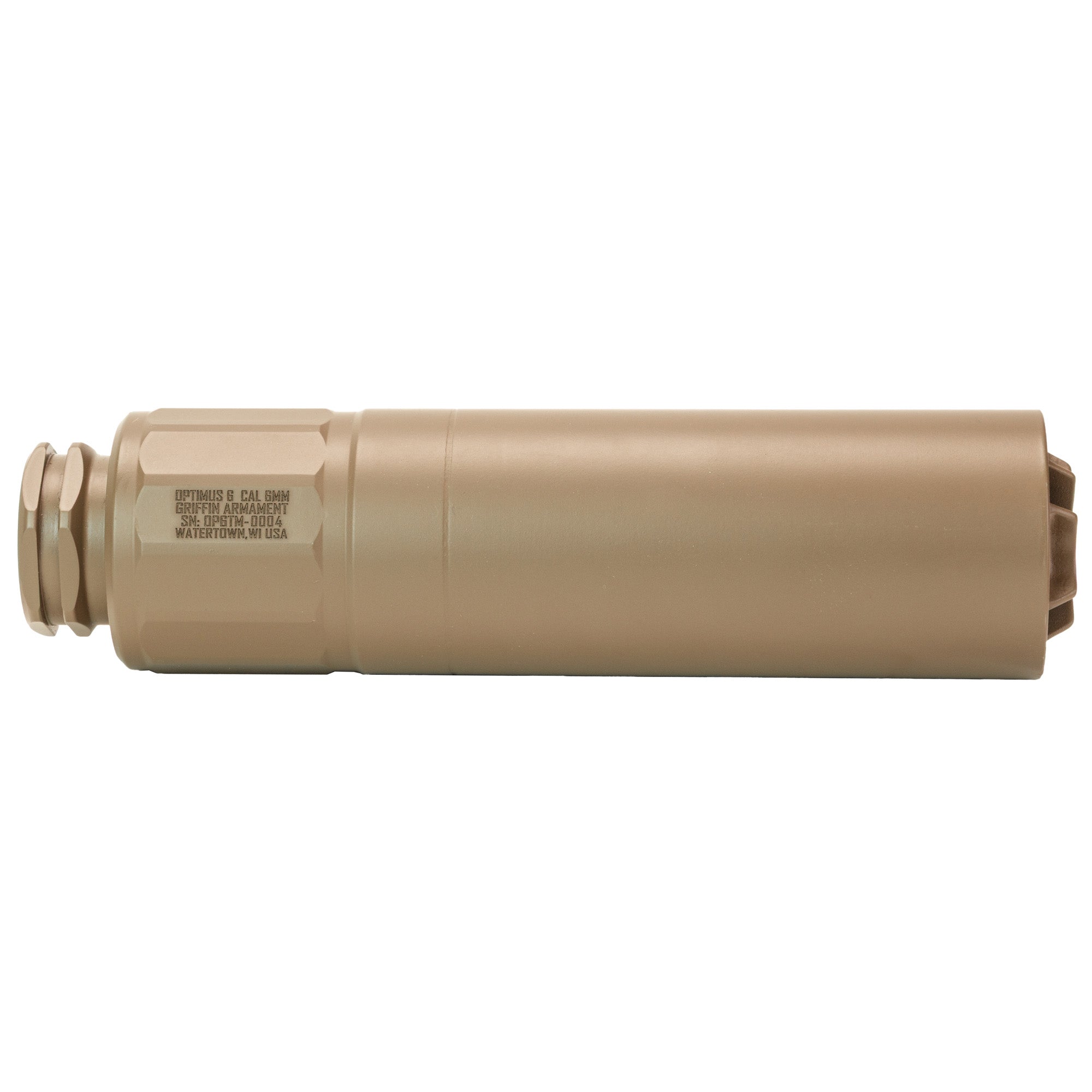 Griffin Armament Optimus 6 Taper Mount, Suppressor, 6MM, 6.68" Length, 1.73" Diameter