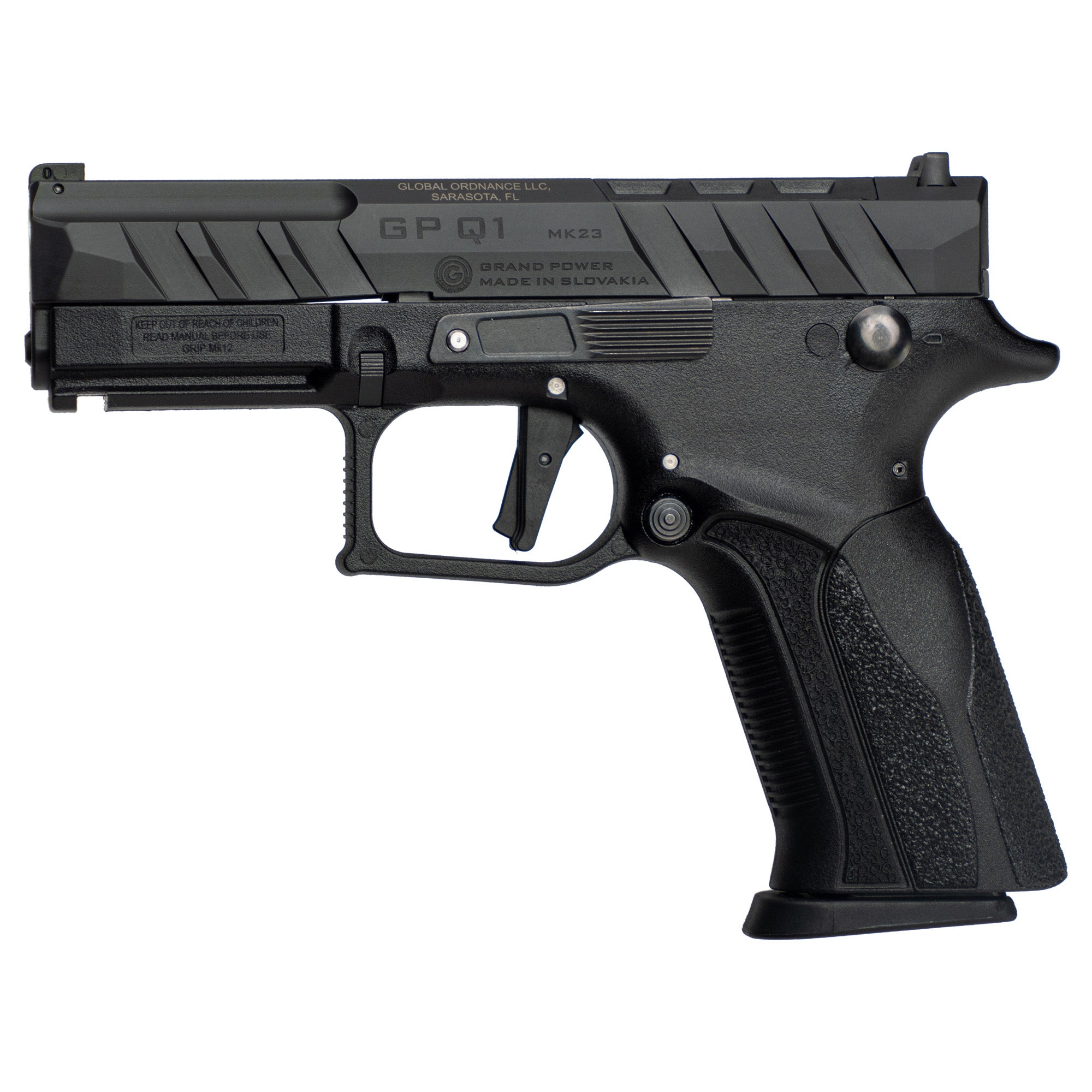 Grand Power Q1, Semi-automatic, Striker Fired, Full Size, Polymer Frame Pistol