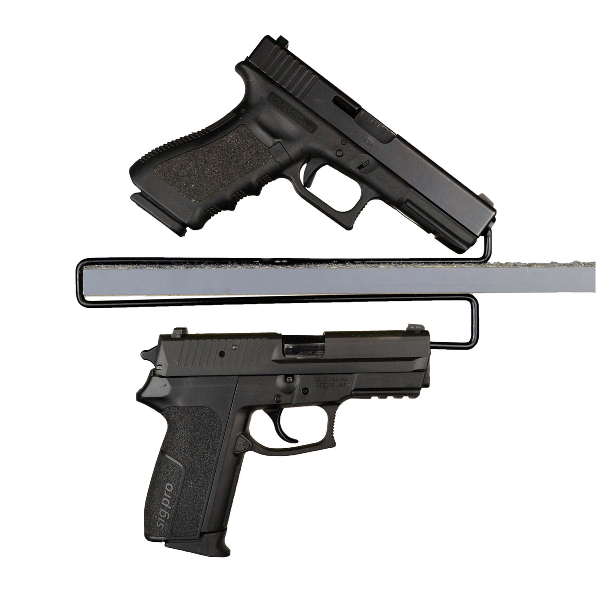 Gun Storage Solutions Over Under Handgun Hangers - 2 pack (4 gun storage)