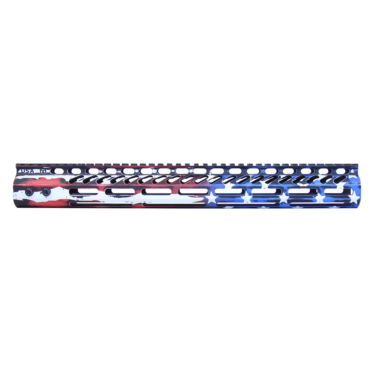 15″ Ultra Lightweight Thin M-LOK System Free Floating Handguard With Monolithic Top Rail (Battle Worn Flag)