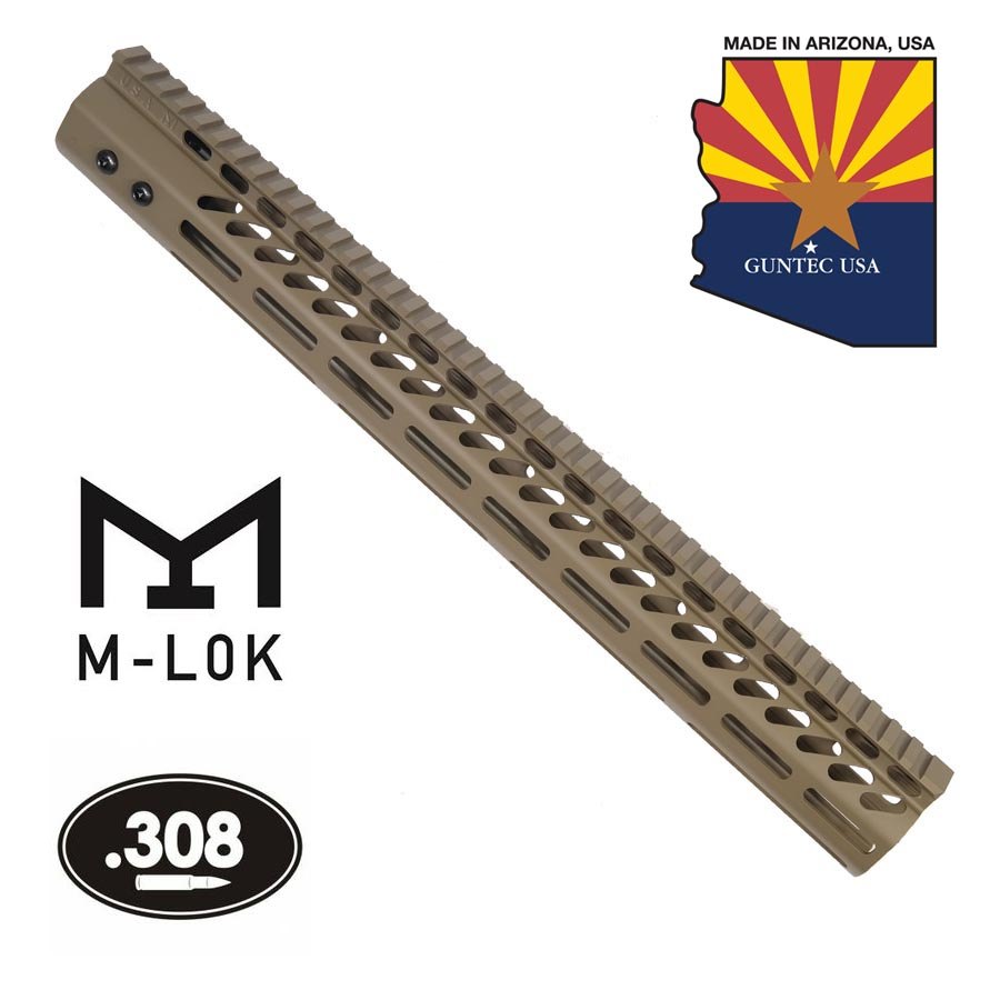 16.5″ Ultra Lightweight Thin M-LOK Free Floating Handguard With Monolithic Top Rail (.308 Cal)