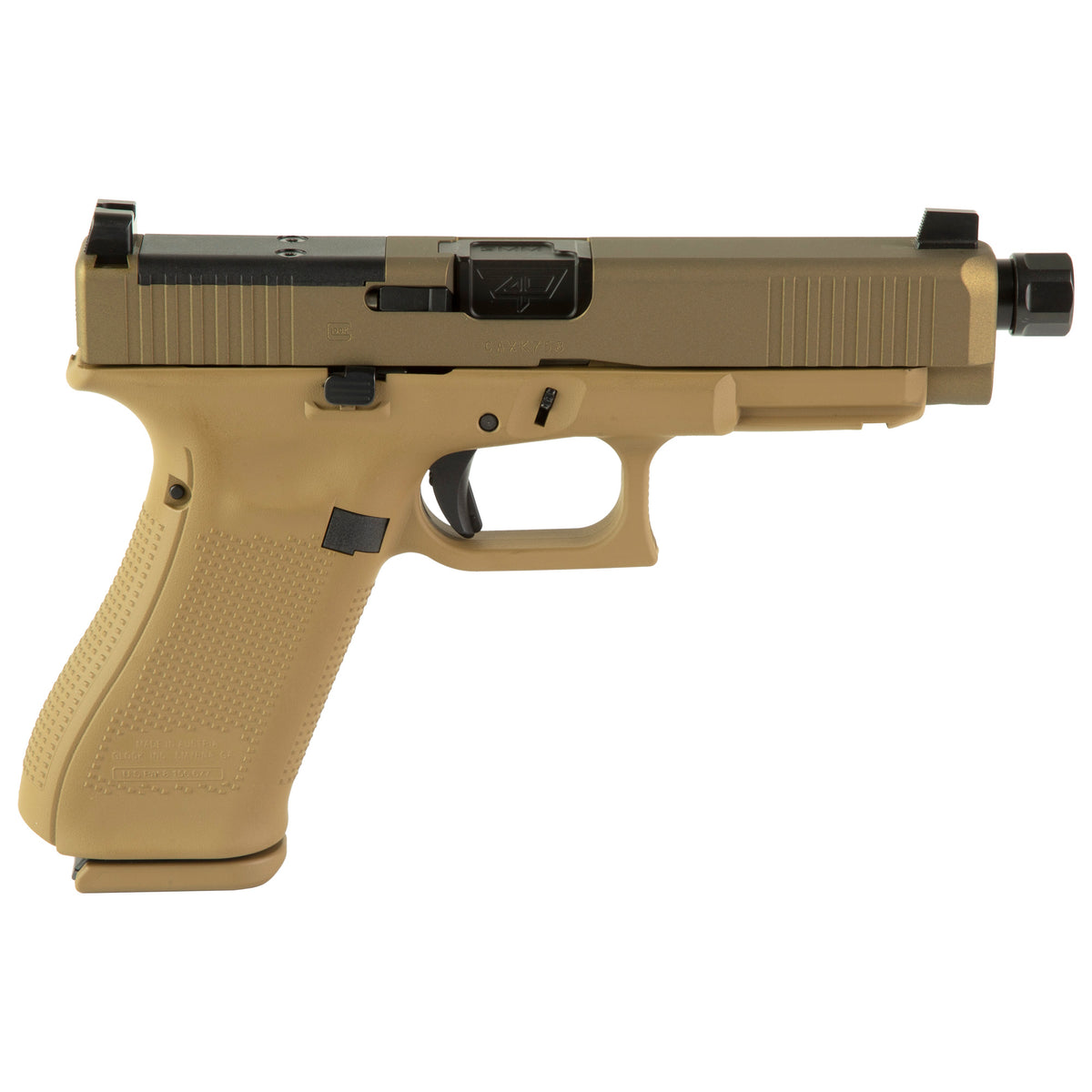 Glock G47X MOS Gen5 9mm Pistol - Threaded Barrel - Tan - 17 Round - 3 Magazines