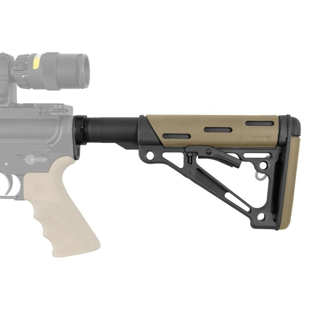 HOGUE AR15 RUBBER OVERMOLD 6-POS MILLSPEC BUTTSTOCK COMPLETE KIT FDE