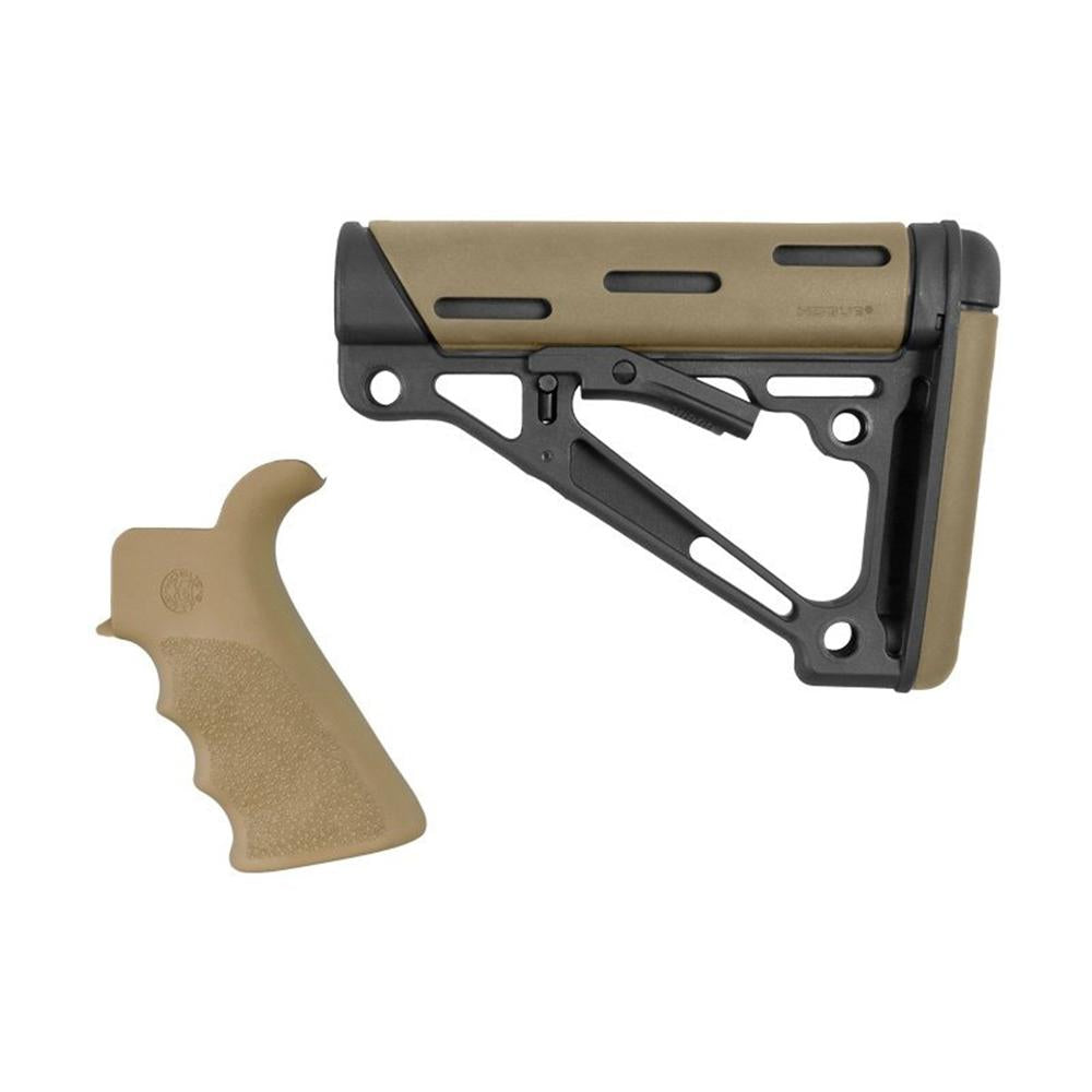 AR-15/M-16 Kit - FG Beavertail Grip and OverMolded Stock Commercial FDE