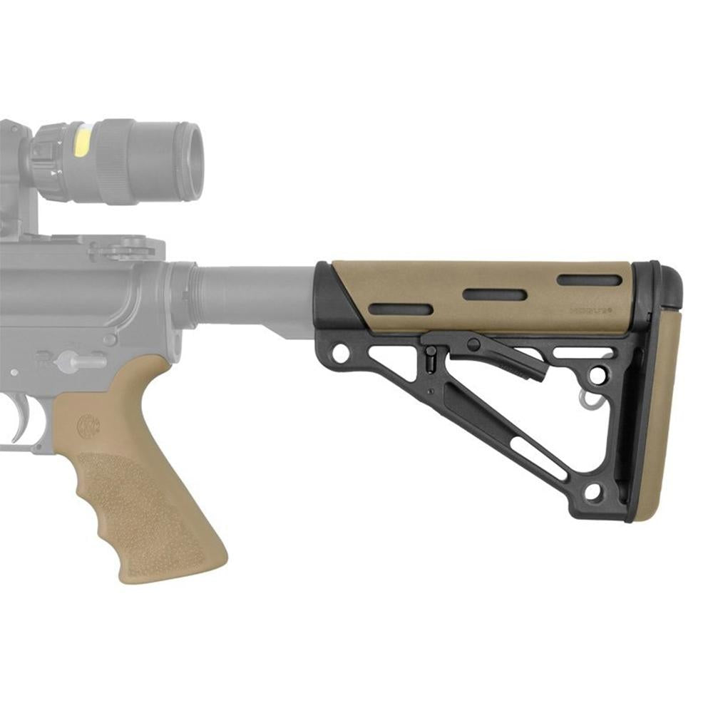 AR-15/M-16 Kit - FG Beavertail Grip and OverMolded Stock Commercial FDE