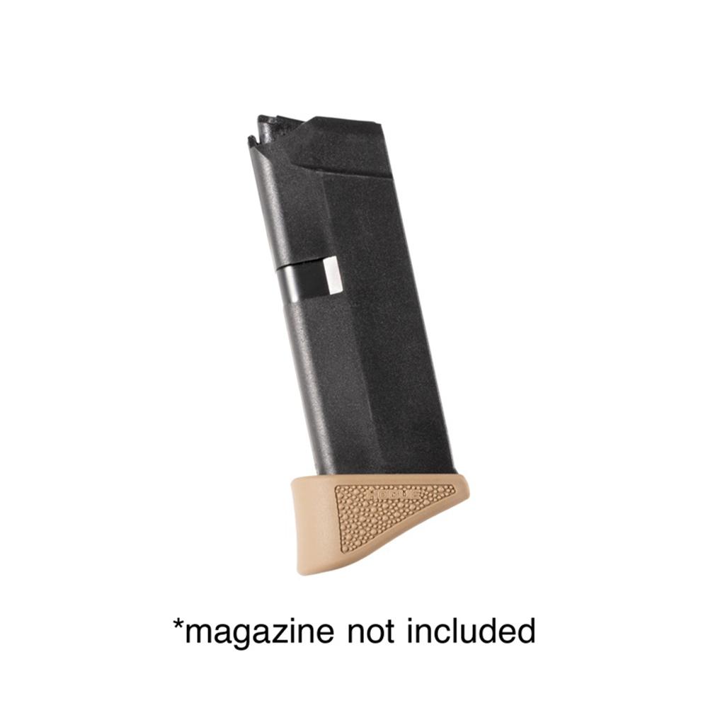 Glock 42 .380 OverMolded Rubber Grip Ext Base Pad for 6 Rd Mag FDE