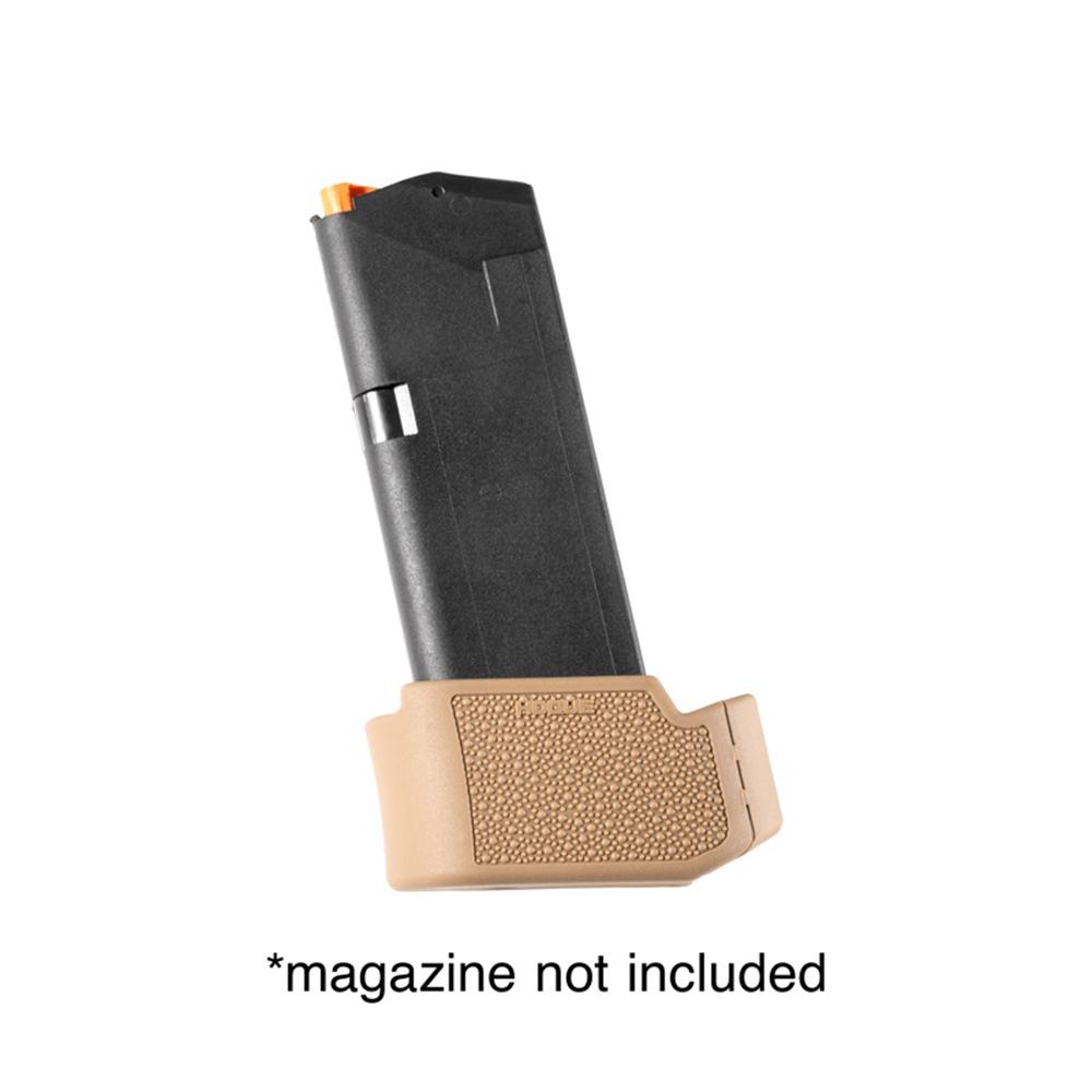Glock 19 OverMolded Rbr Grip Ext Base Pad for 10/15 Rd Mag Fit Glock 26 FDE