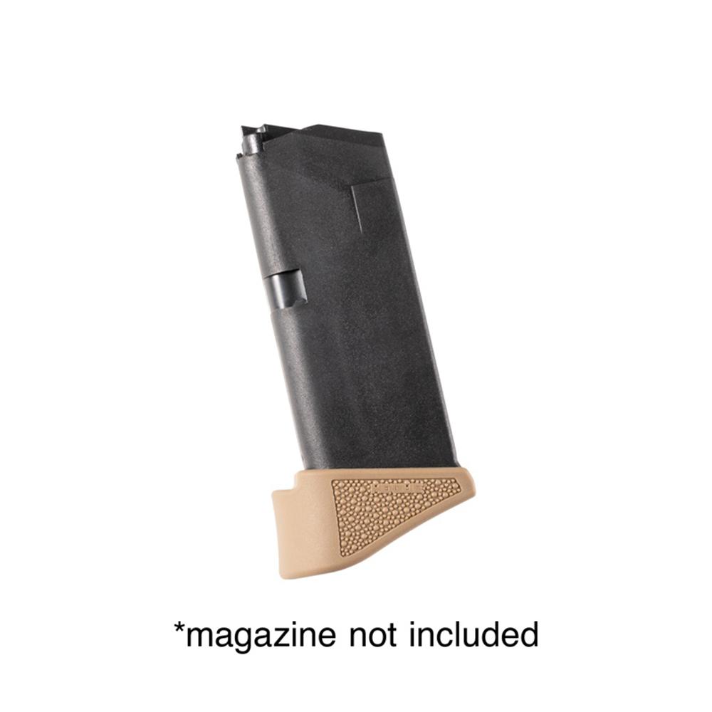 Glock 26 9mm OverMolded Rubber Grip Ext Base Pad for 10 Rd Mag FDE