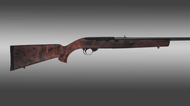 HOGUE RUGER 10/22 STOCK OVERMOLD TARGET BARREL RED LAVA