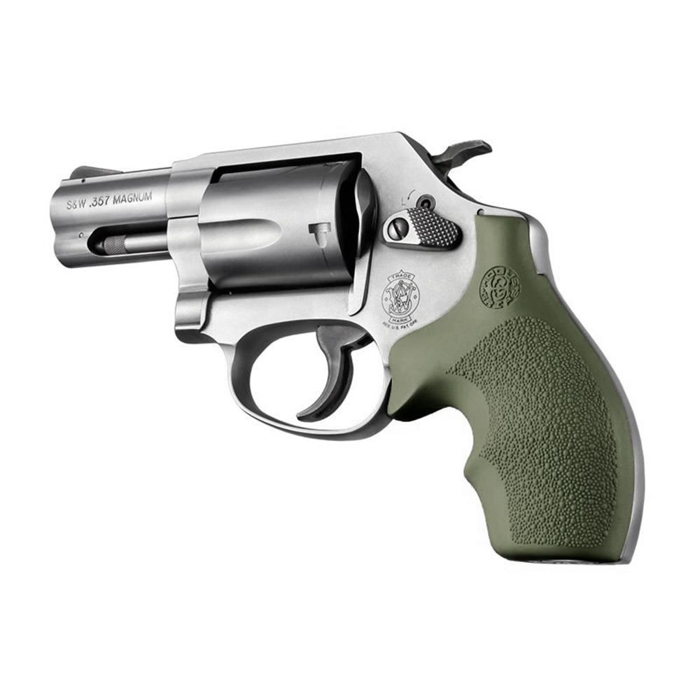 S&W J Frm Rd Butt Cent/Metal Bdygrd Rbr Bantam Style Grip ODG