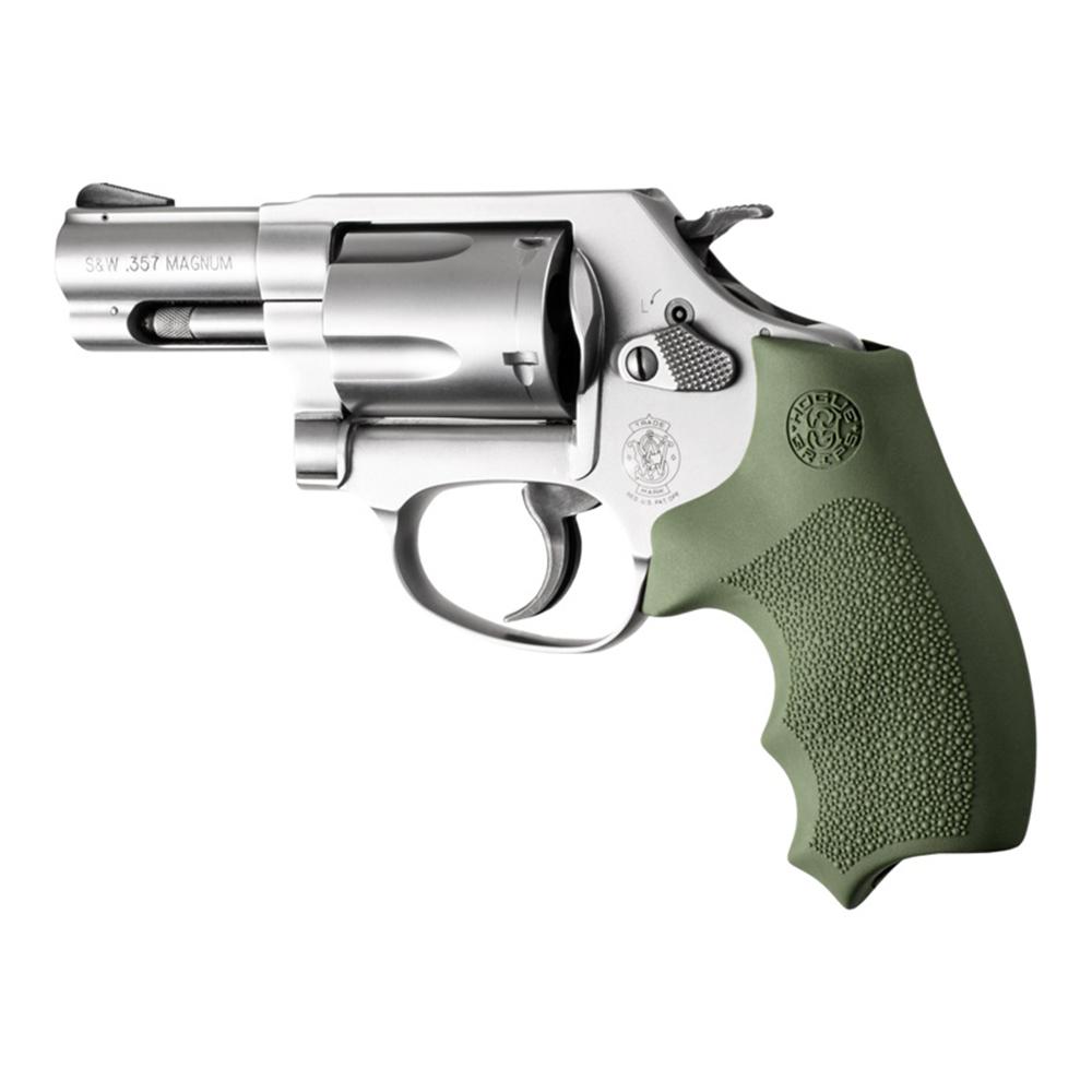 S&W J Frm Rd Butt Cent/Metal Bdygrd Rbr Bantam Style Clsd Bckstrp Grip ODG