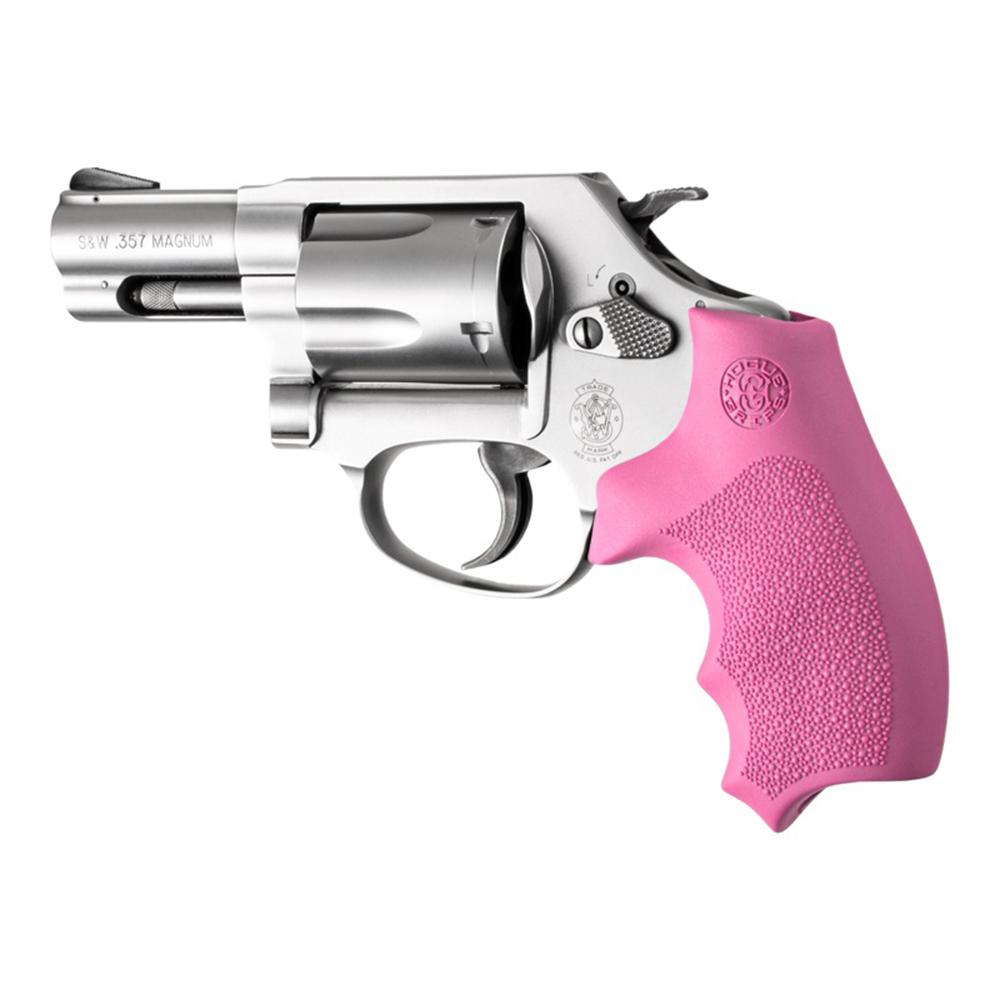 S&W J Frm Rd Butt Cent/Metal Bdygrd Rbr Bantam Style Clsd Bckstrp Grip Pink