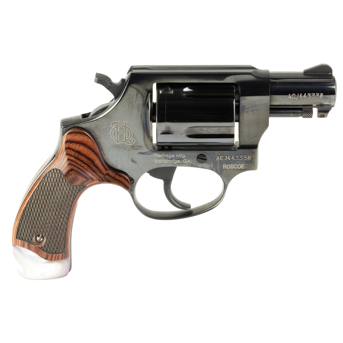 Heritage Roscoe Revolver - 38 Special - 2" - 5 Rounds - Rosewood/Pearl Grips