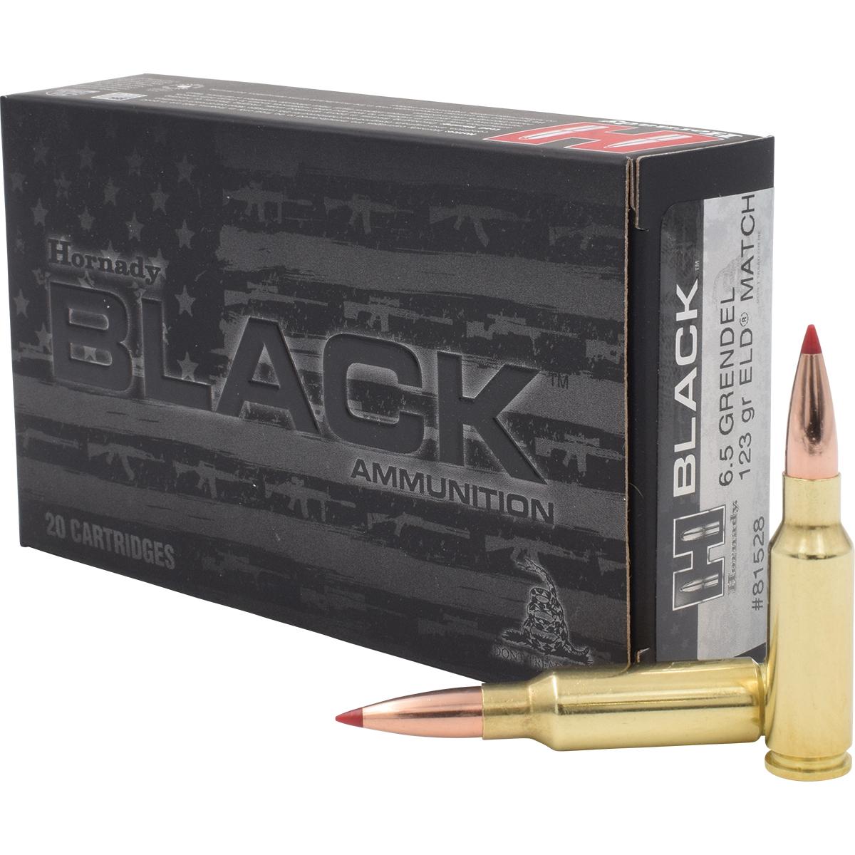 AMMO 6.5 GRENDEL 123 GR ELD MATCH BLACK 20 rounds