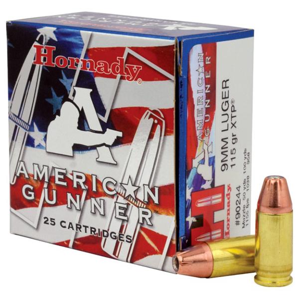 AMMO AMERICAN GUNNER 9MM LUGER 115 GR XTP 25RD