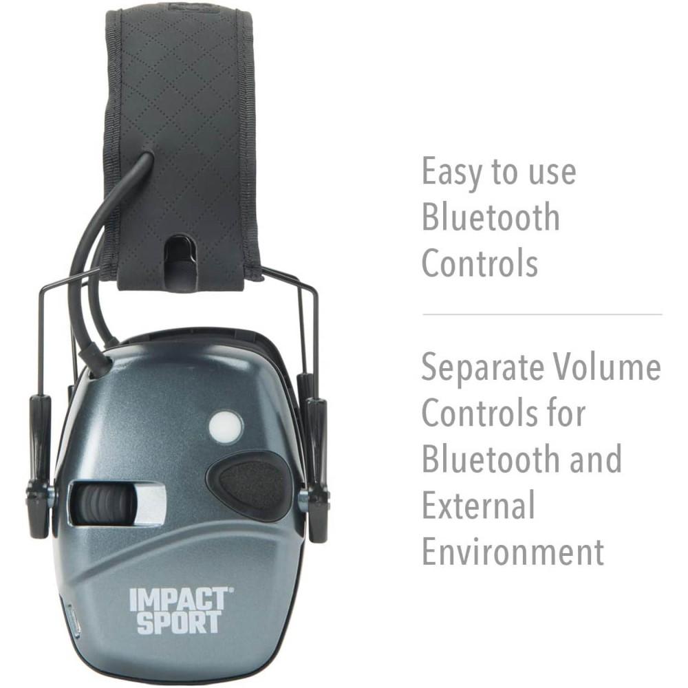 Impact Sport Bluetooth Lithium Battery Charcoal Gray Earmuffs