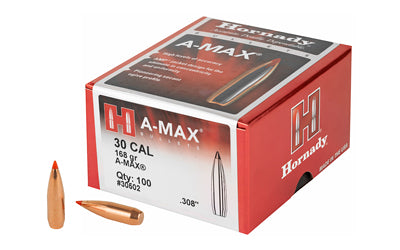 HRNDY MATCH A-MAX 30CAL 168GR 100CT