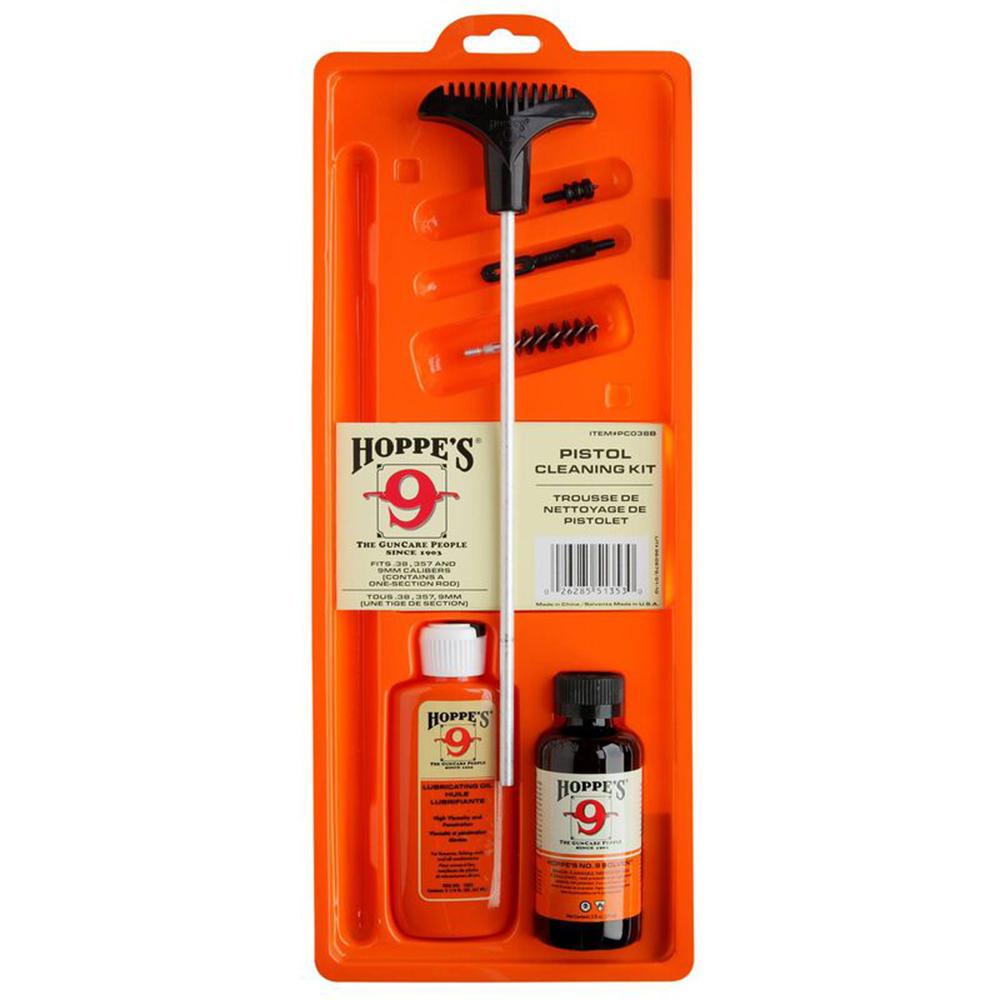 Cleaning Kit .38 .357 Caliber 9mm Pistol Clam