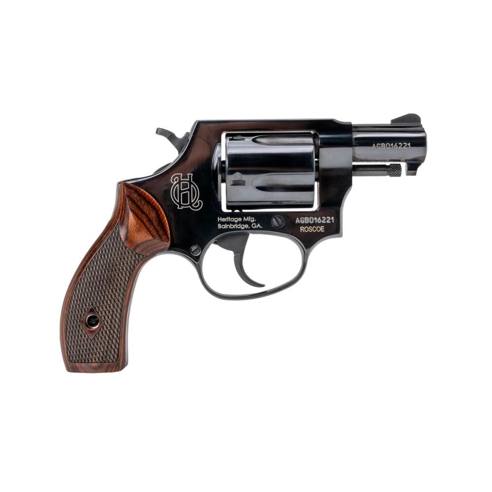 HERITAGE ROSCOE 38SPL 2'' 5 RDS BK WOOD GRIP