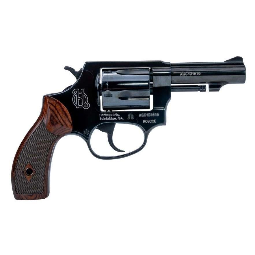 HERITAGE ROSCOE 38SPL CAL 3'' 5 RDS BK WOOD GRIP