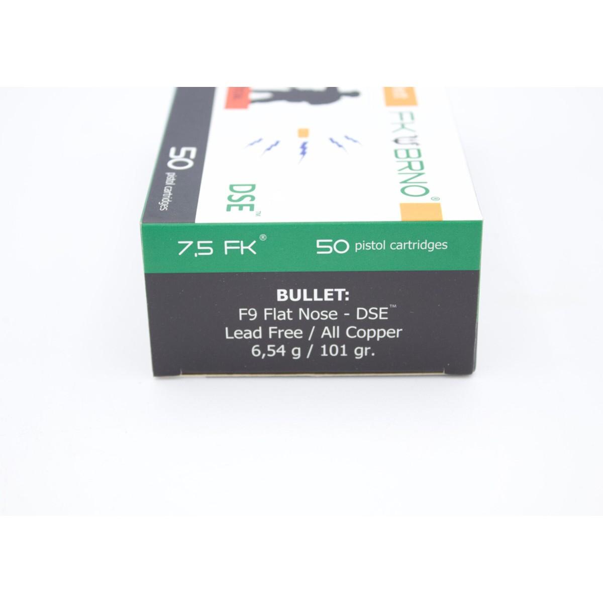 F9 Ammunition 7.5 FK (50/BOX) 101 Grain Solid Copper Monolithic W Flat Nose
