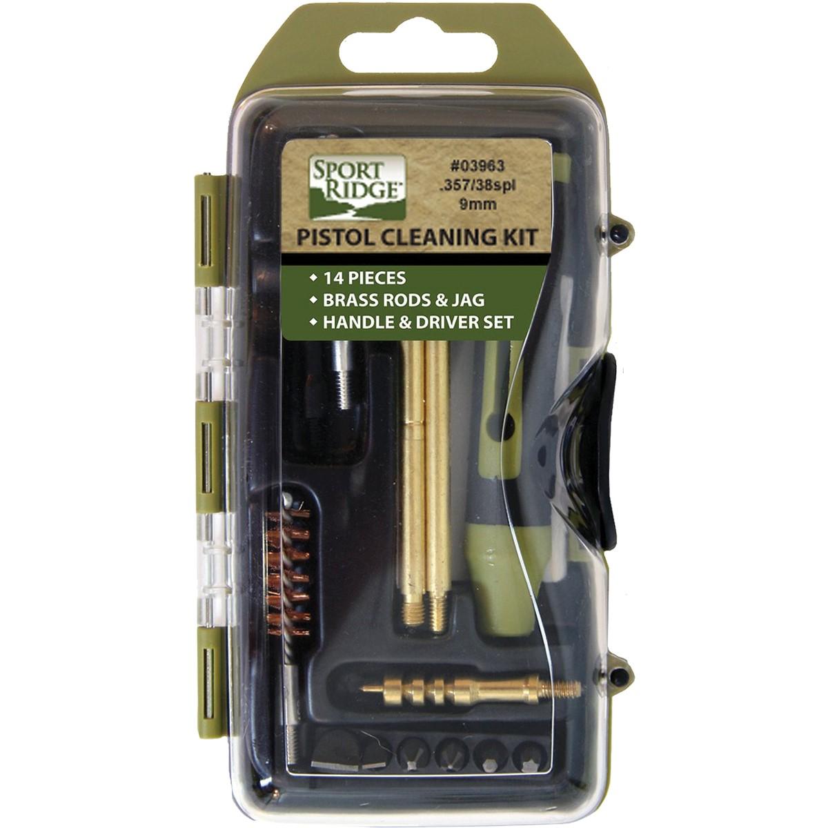 TacShield 38/357/9mm 14pc Pistol Cleaning Kit Coyote