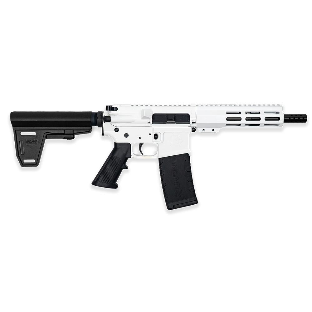 GLFA 223 Wylde Braced Pistol White, Blk 7.5 Barrel  1-30rd mag