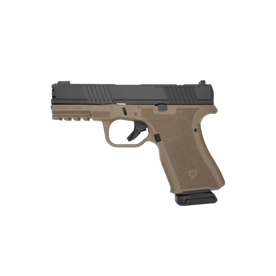 BRO 4'' 9MM 15rd FRONTLINE HANDGUN - FDE/BLACK