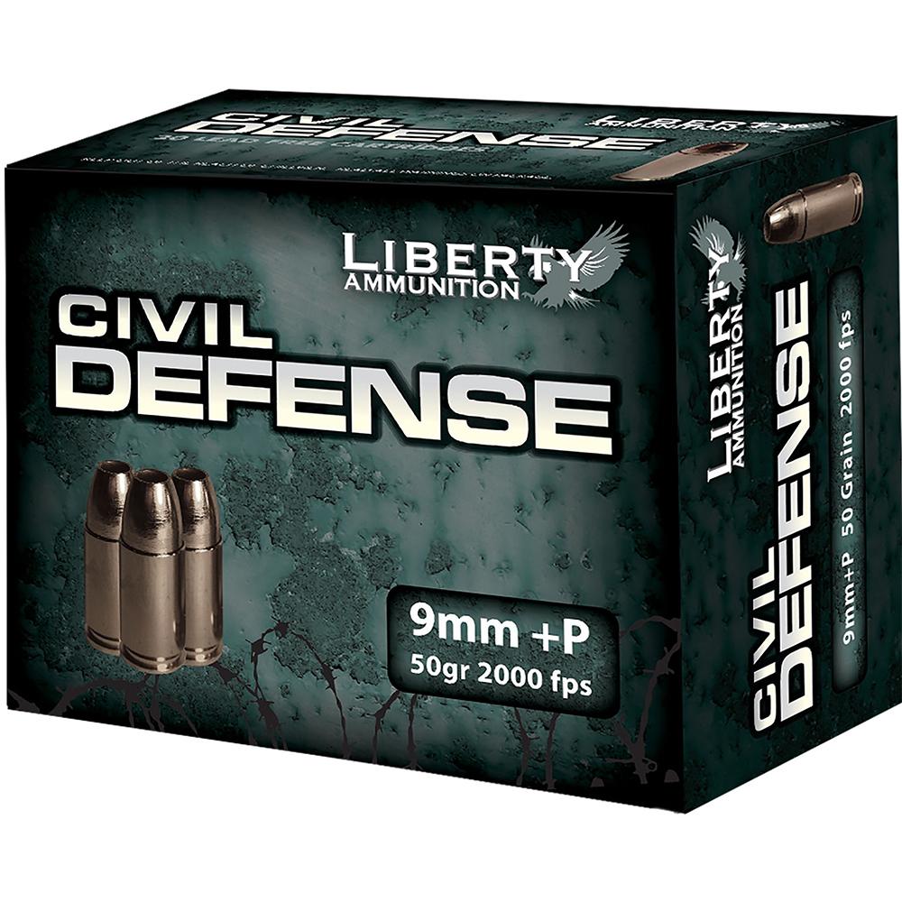 Civil Defense 9mm +P 50GR Copper Mono, Frag HP Lead Free 20RD