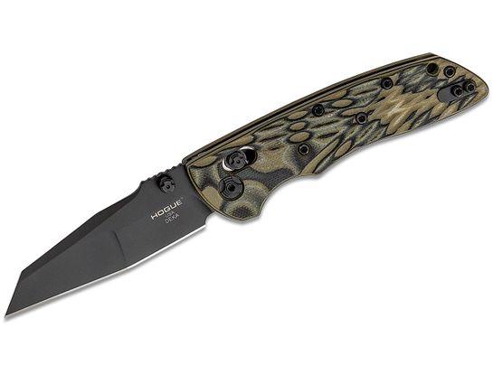 Hogue Deka ABLE Folding Knife 3.25 Black Mod Wharncliffe Green G-10