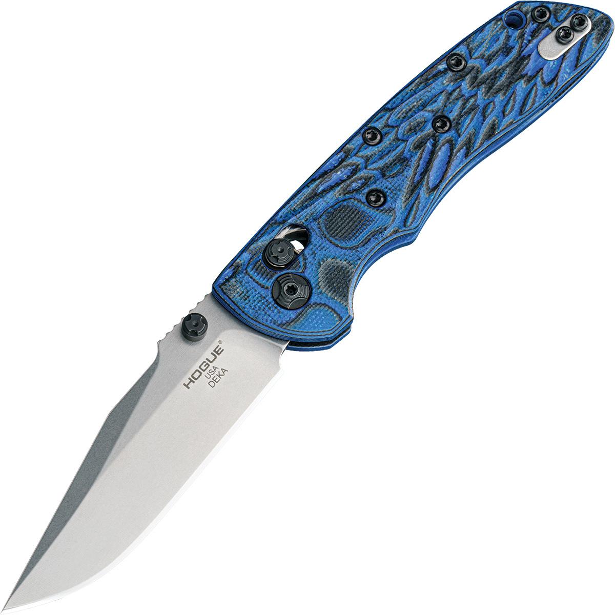 Hogue Knives Deka Folding Drop Point Knife Blue Lava G-Mascus (3.25 SW)
