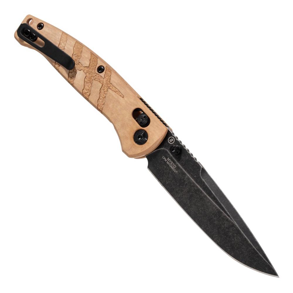 Hogue Mysto 3.4'' ABLE Lock Folder Knife Clip Point Blk Stnwsh Richlite Frm