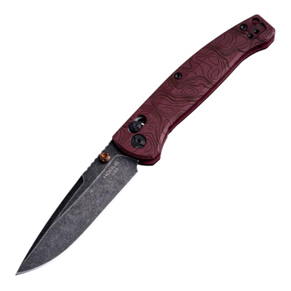 Mysto 3.4'' ABLE Folding Knife Clip Point Blade Red Stone