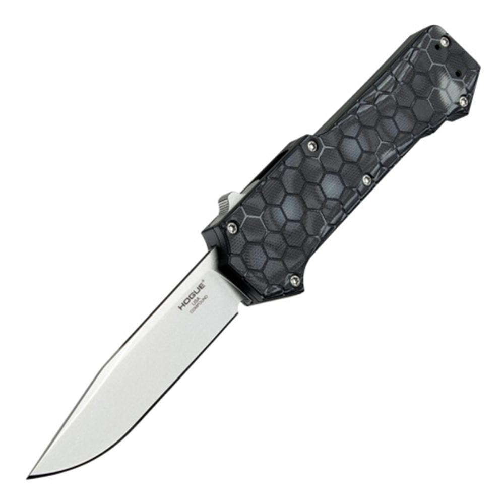 Hogue Knives Compound OTF Clip Point Automatic Knife Black (3.5 SW)