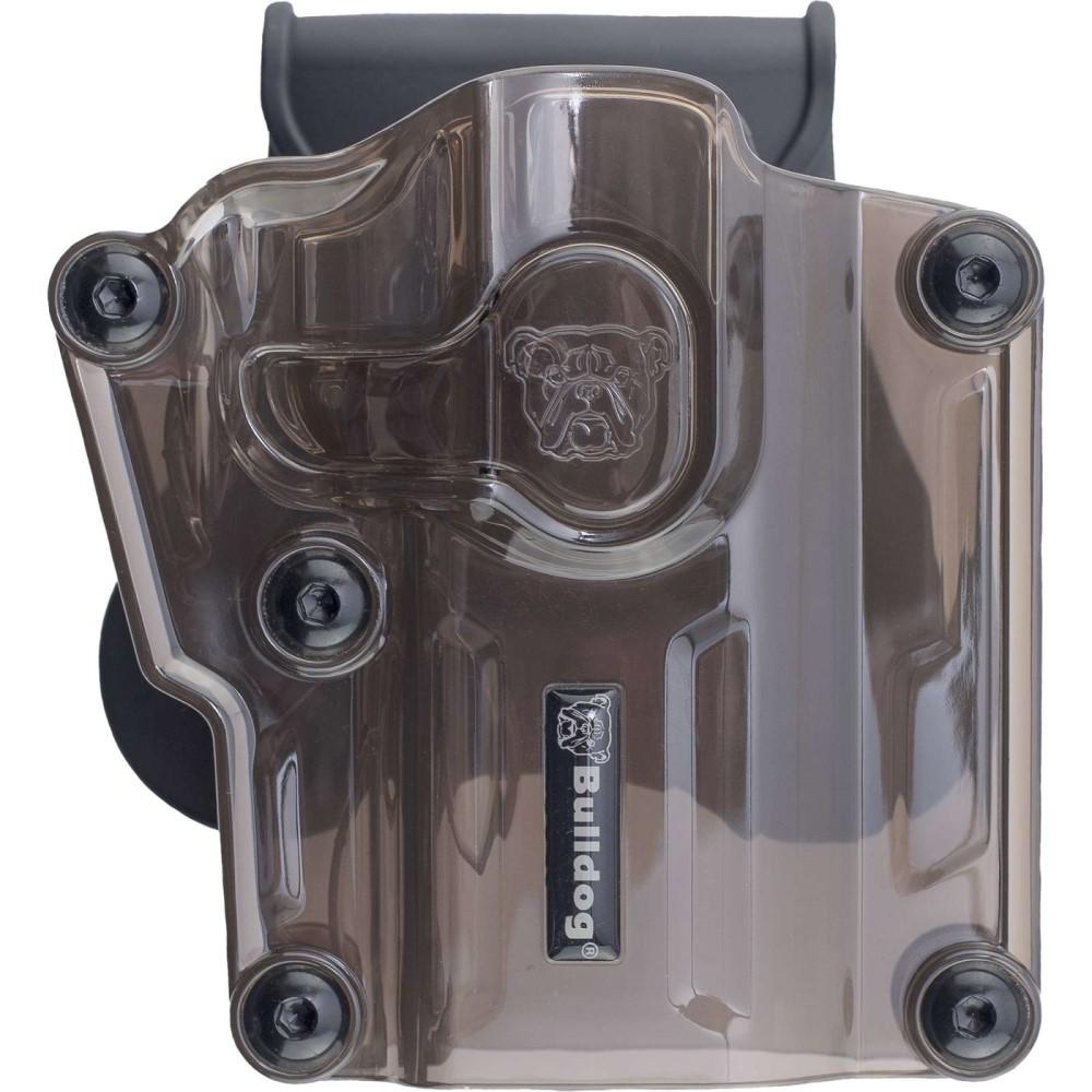 Bulldog Max Multi-Fit Polymer Holster w/ Paddle-Transparent Smoke Brown