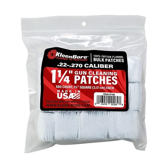 KleenBore 1-1/4” .22-.270 Cal. Cleaning Patches (500PK)