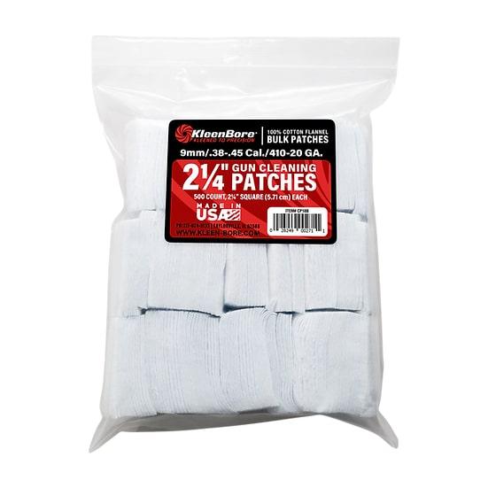 KleenBore 2-1/4” .38-.45 Cal. & . 410-20 Gauge Cleaning Patches (500PK)