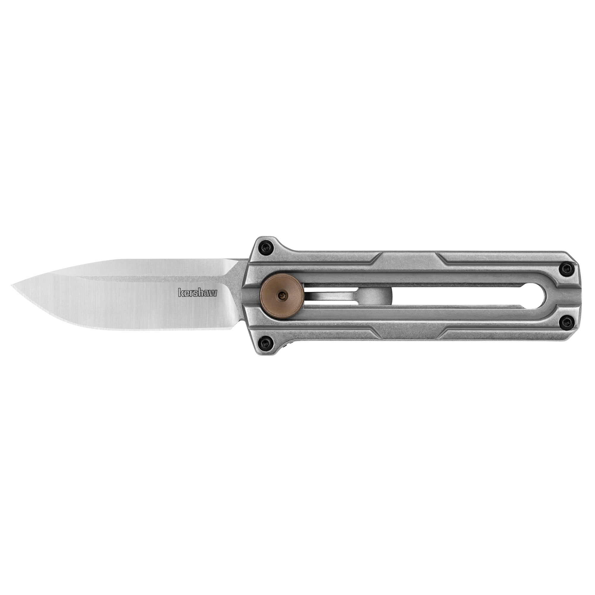 Kershaw Cybernet, Folding Knife, Out the Front, Plain Edge, D2 Blade Steel