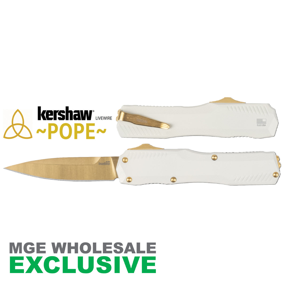 KERSHAW LIVEWIRE POPE WHT/GOLD