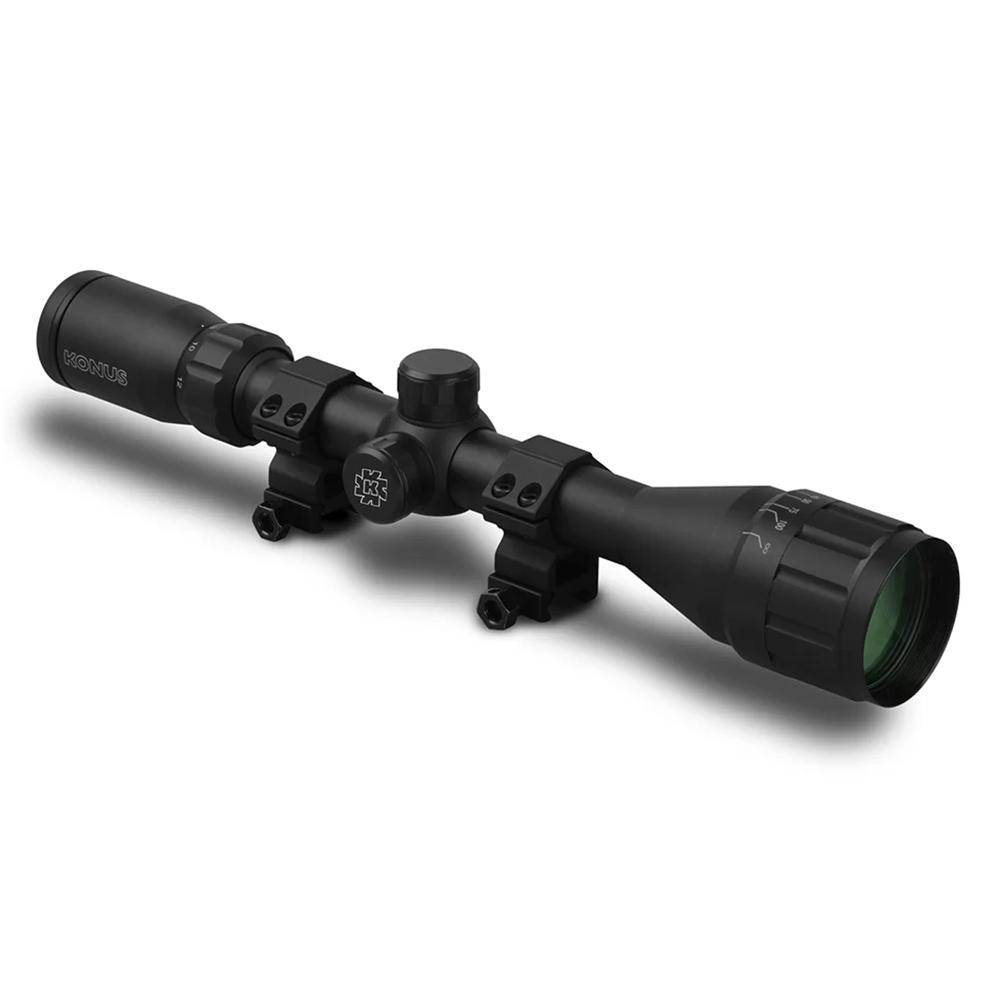 Konus 4x-12x40mm Riflescope w/A.O. BDC reticle & Mounting Rings