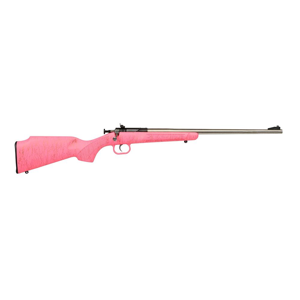 Crickett 22LR Stnls Pink w/Gold Web Syn Stk