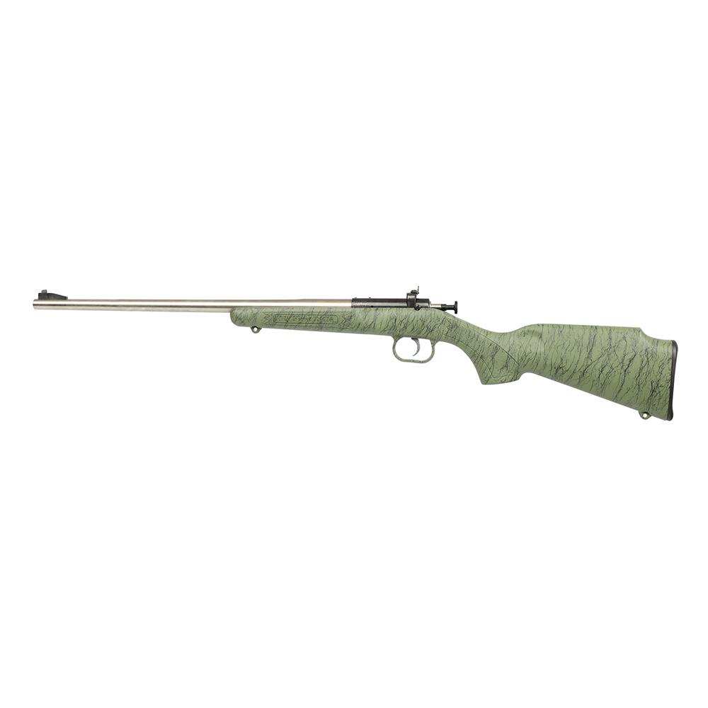 Crickett 22LR Stnls Green w/Blk Web Syn Stk